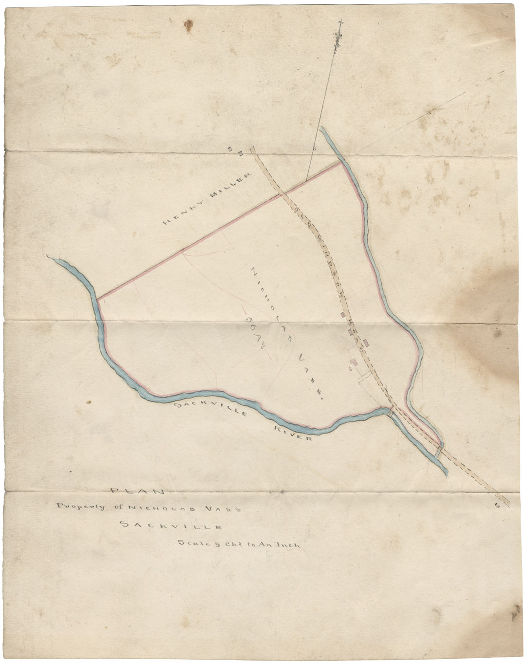 maps : Halifax County Sackville River and Old Windsor Road, Property of Nicholas Vass w.m.1853
