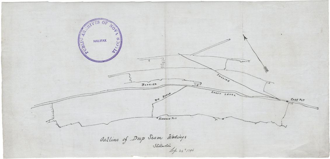 maps : Outline of Deep Seam Workings, Stellarton