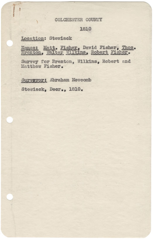 maps : Colchester County Stewiacke, 1810