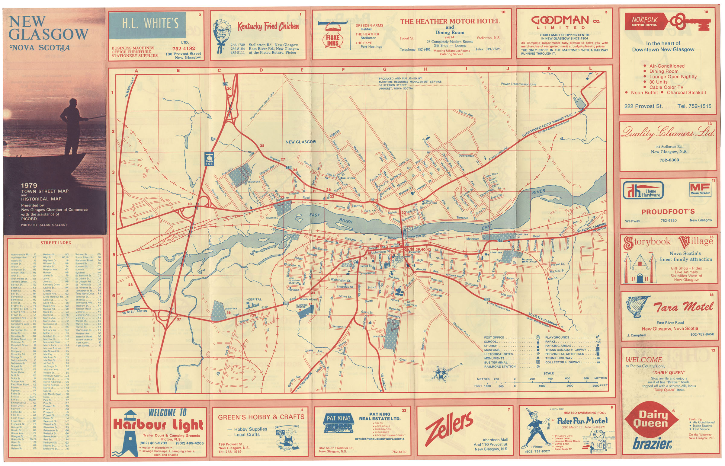 maps : New Glasgow N.S. Town Street map 1979