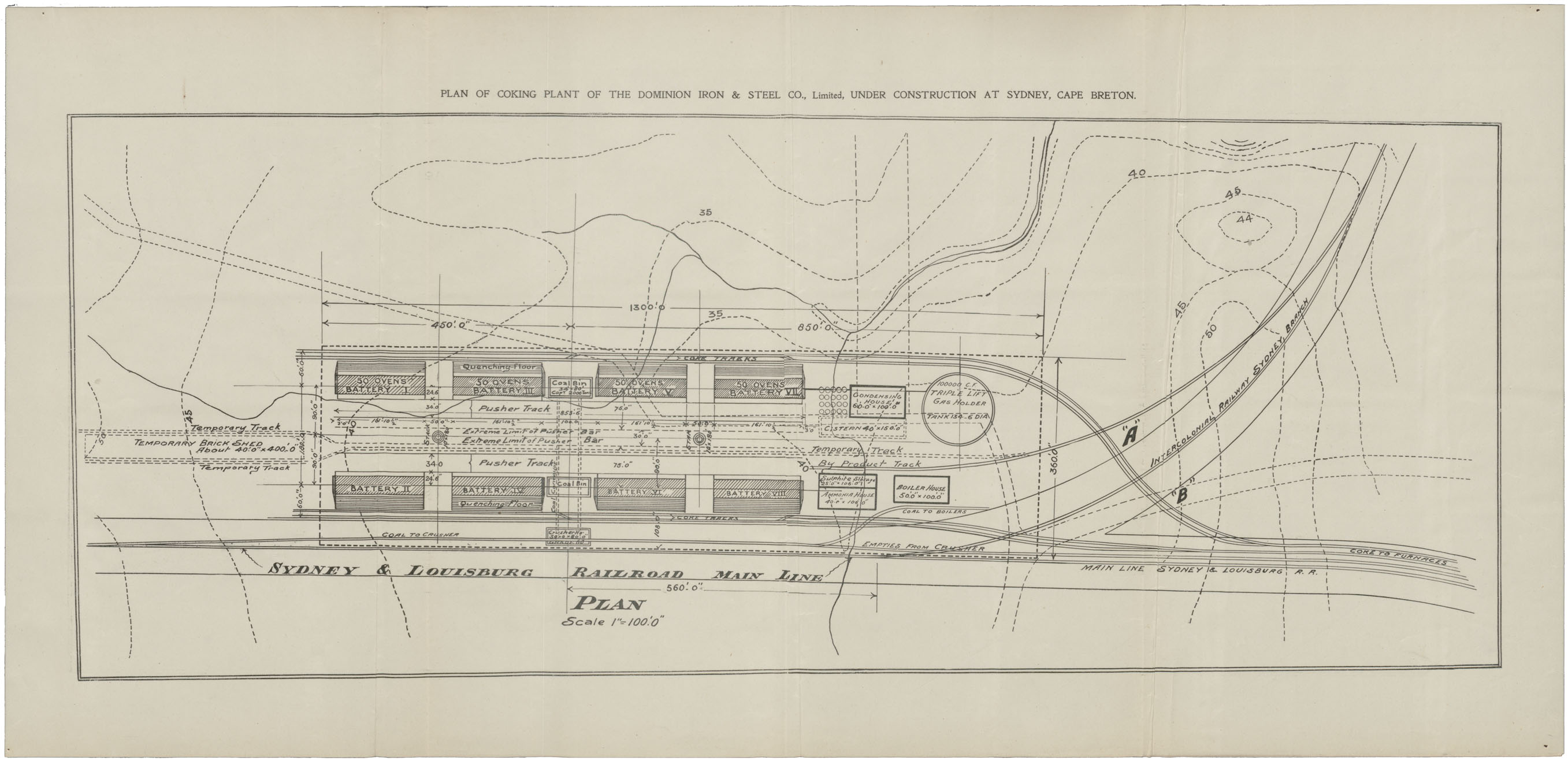 maps : Plan of the Coking Plant of Dominion Iron & Steel County Ltd. At Sydney, Cape Breton