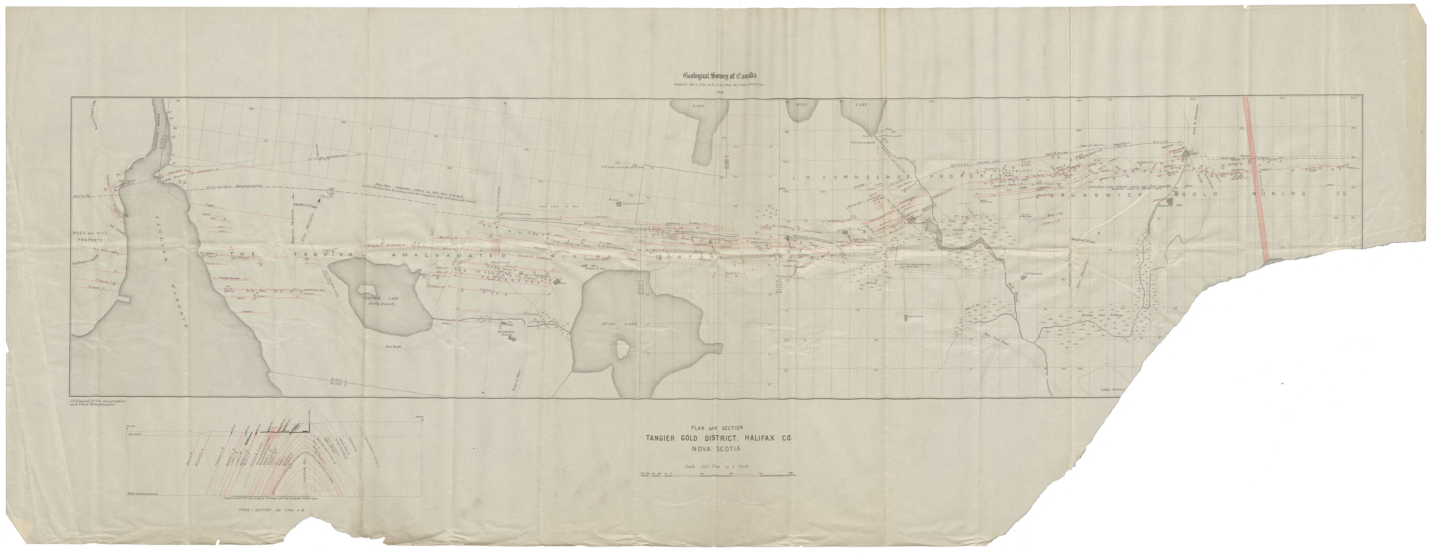 maps : Plan and Section Tangier Gold District, Halifax County NS.