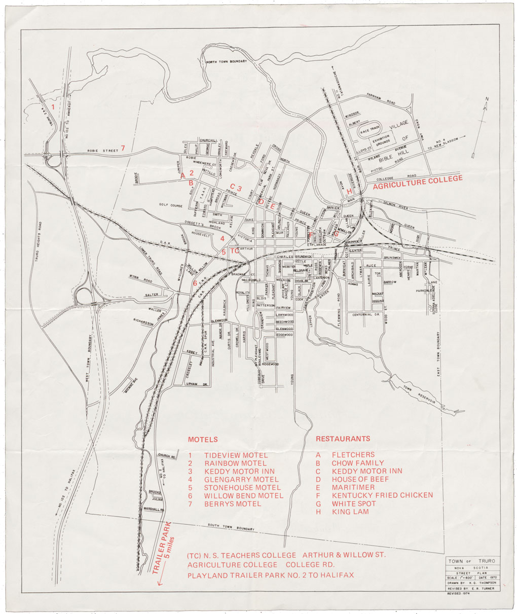 maps : Town of Truro Nova Scotia Street Plan