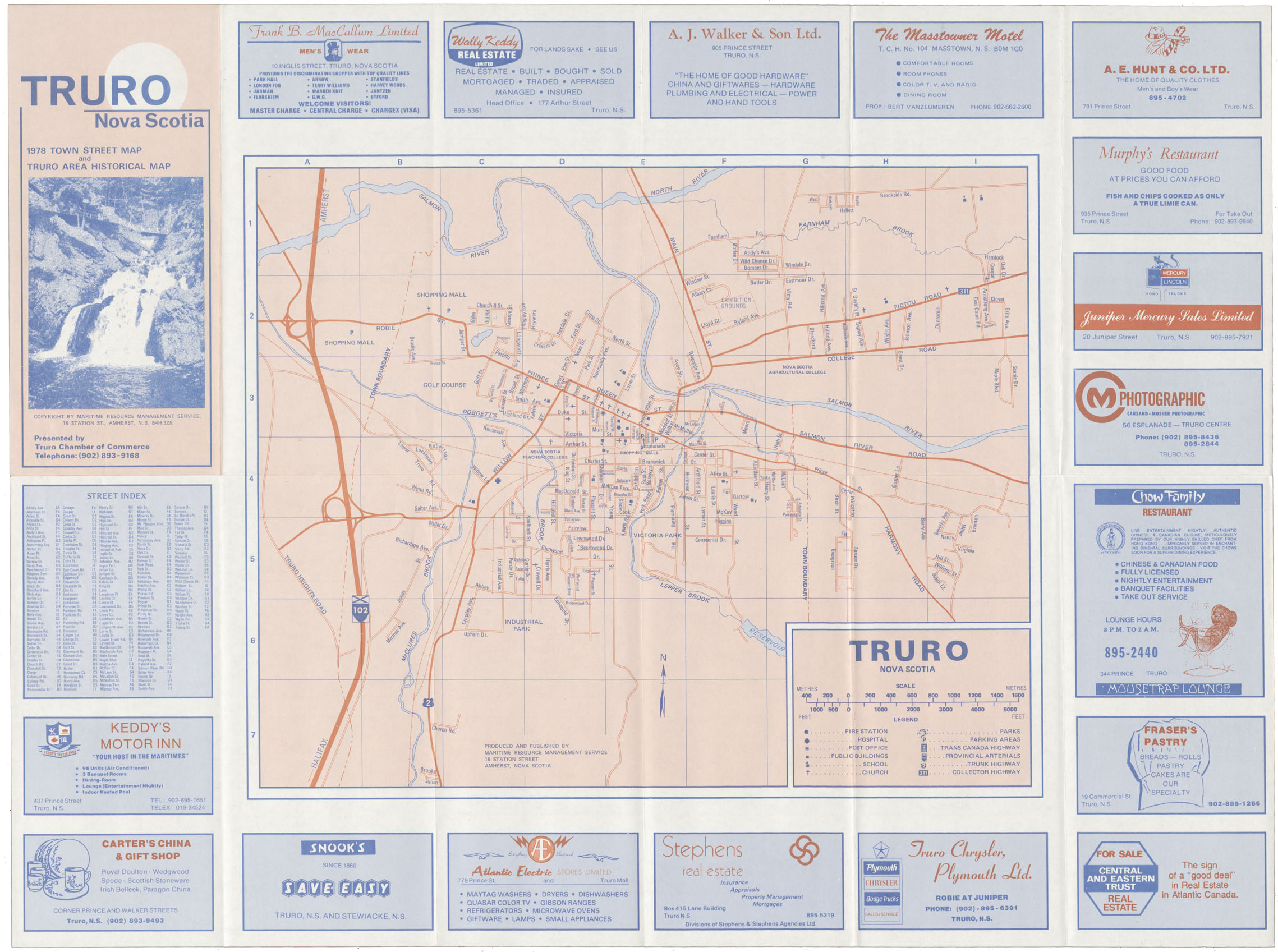 maps : Truro, NS. 1978 Town Street Map & Area Historical map 3 copies