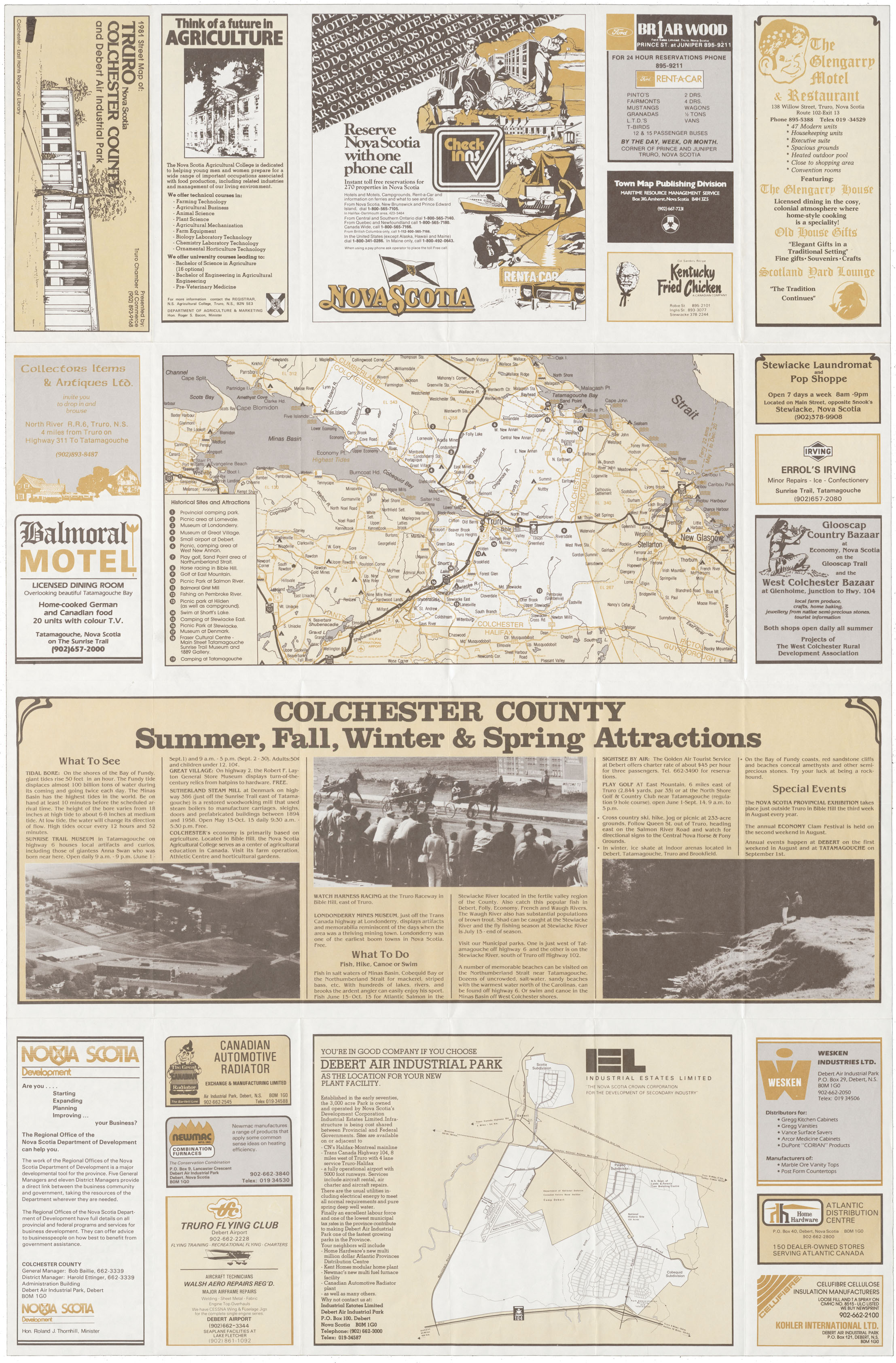 maps : Truro 1981 Street map of Truro NS, Colchester County & Debert Area Industrial Park