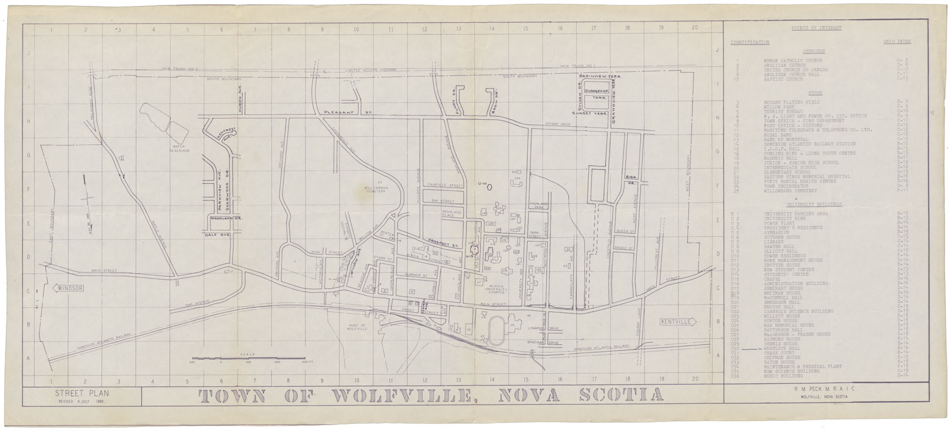 maps : Town of Wolfville Street Plan