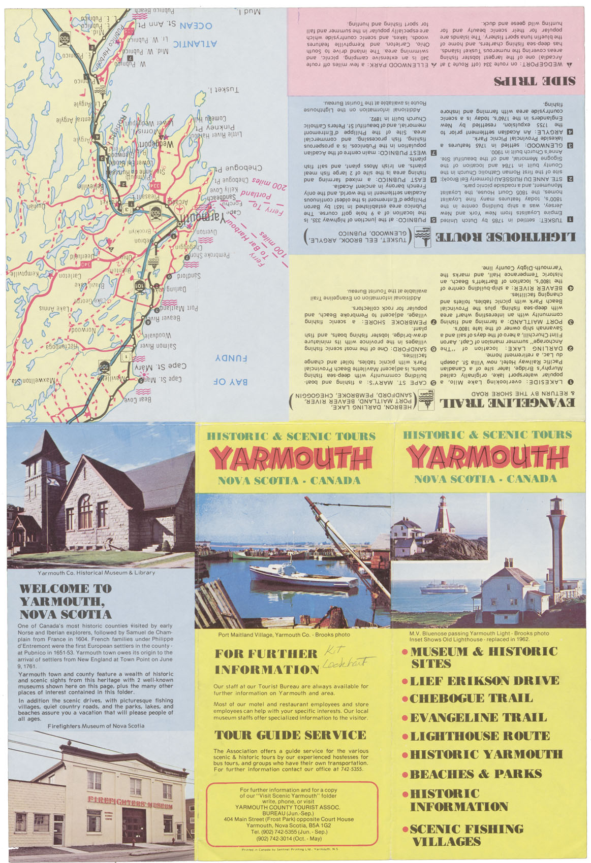 maps : Historical and Scenic Tours Yarmouth, N.S. Canada
