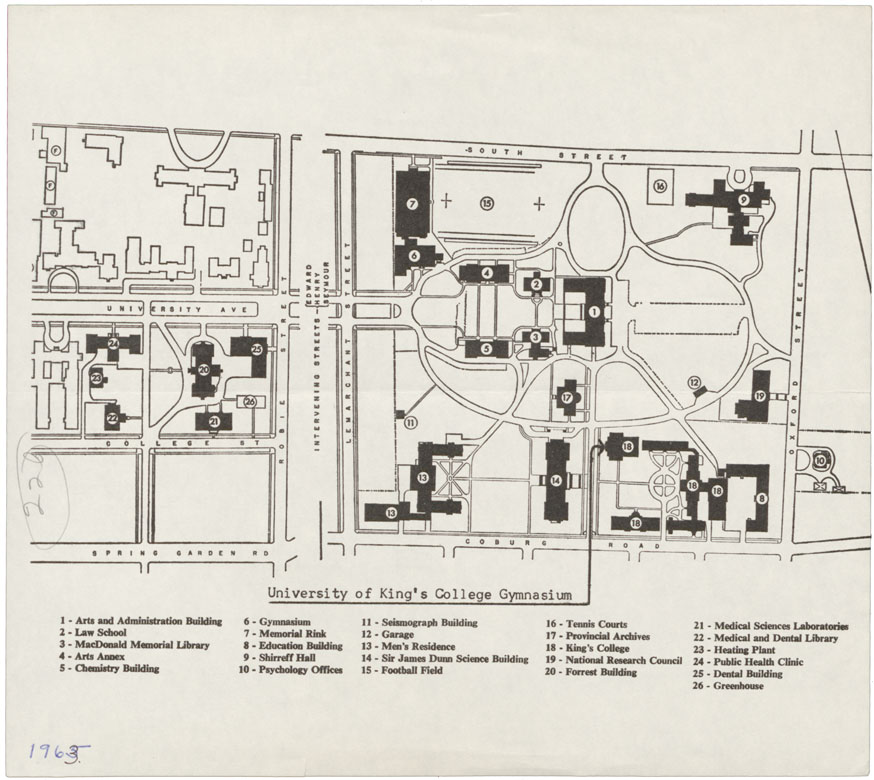 maps : Guide Map of University including Kings College with Index of Buildings