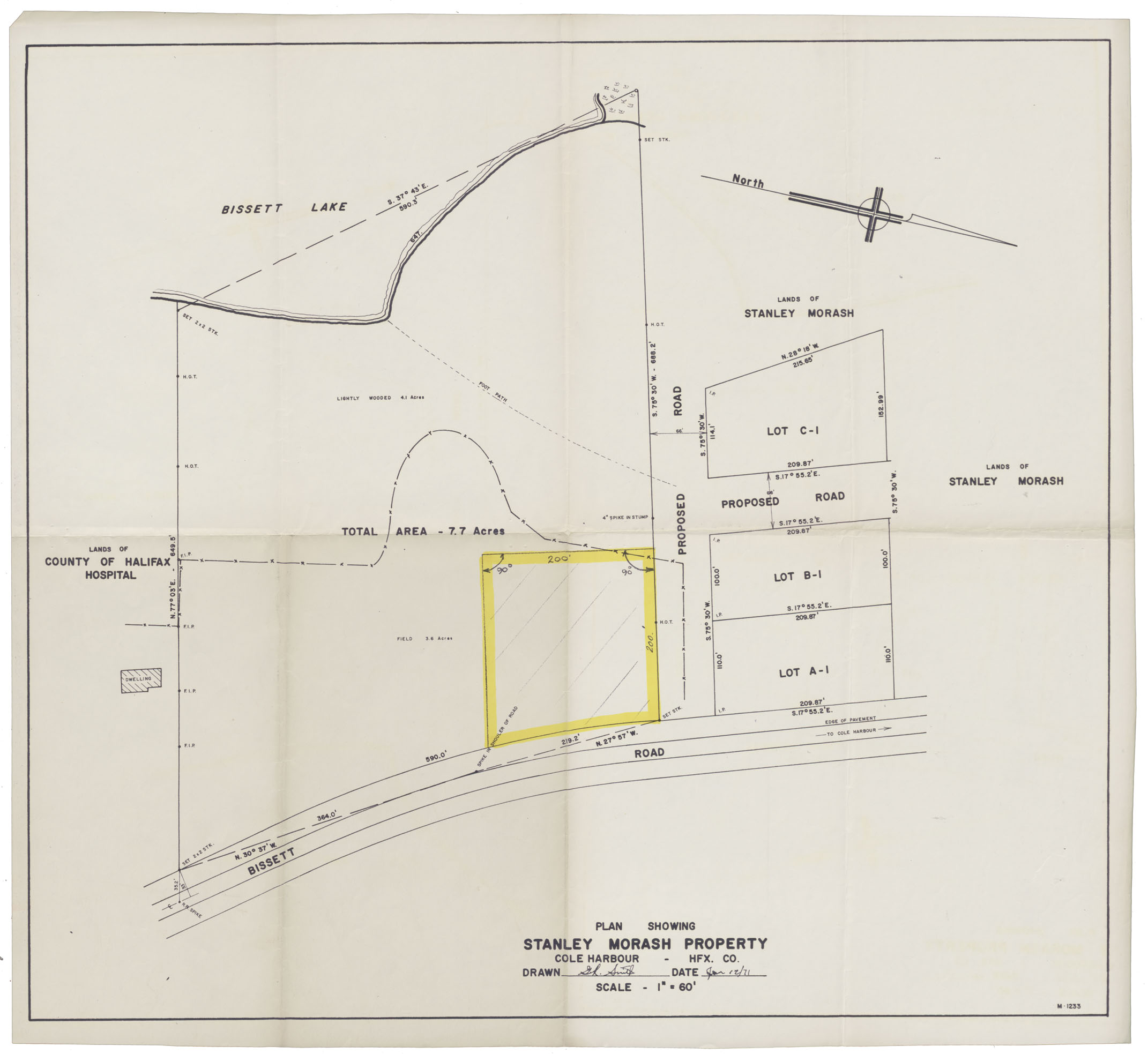 maps : Plan showing Stanley Morash property Cole Harbour, Halifax County