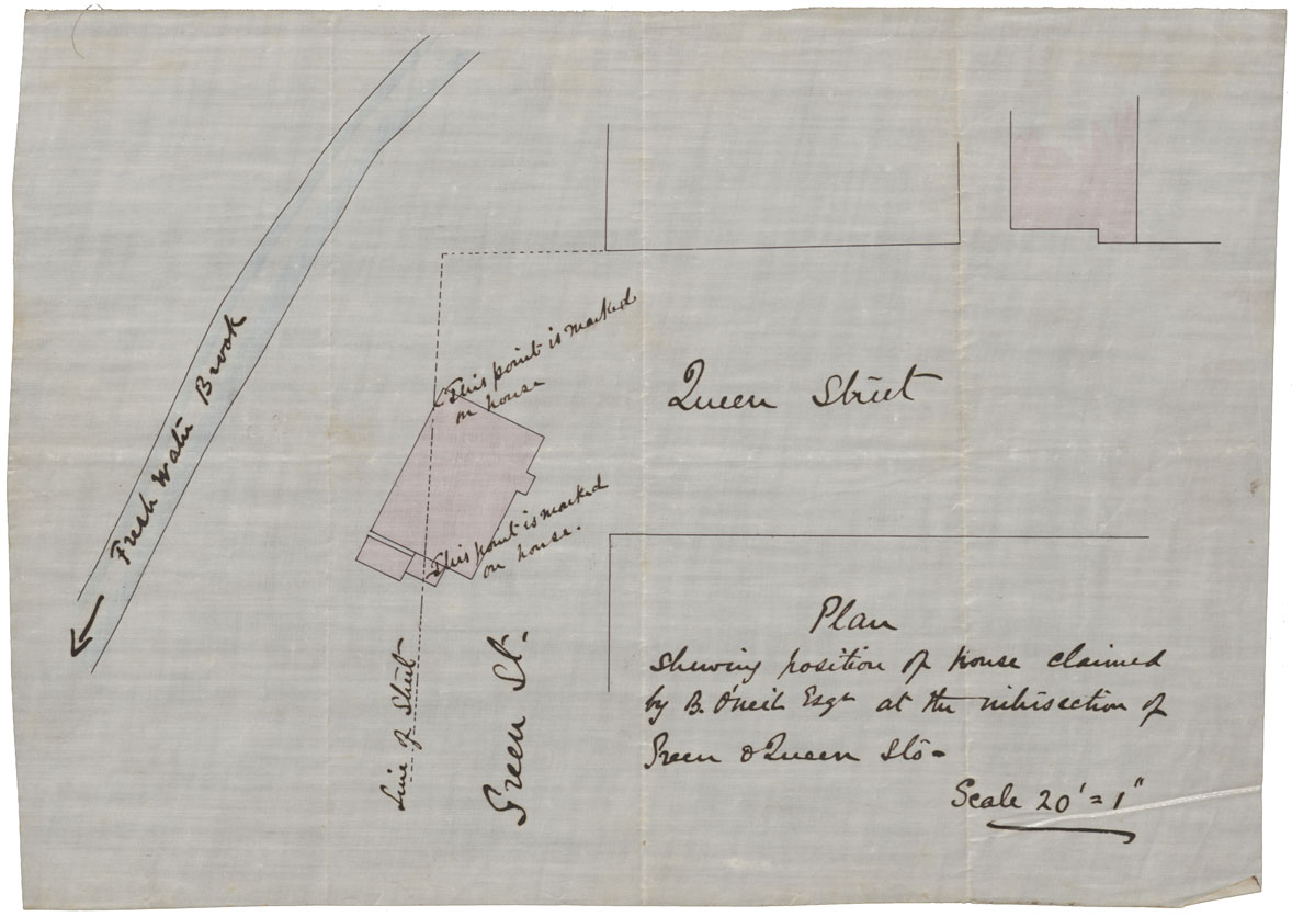maps : Plan of a House at Intersection of Green and Queen