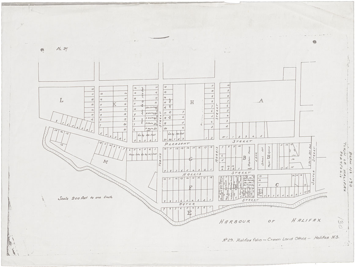 maps : Town of Halifax South Suburbs harbour west to Queen Street north to Salter Street