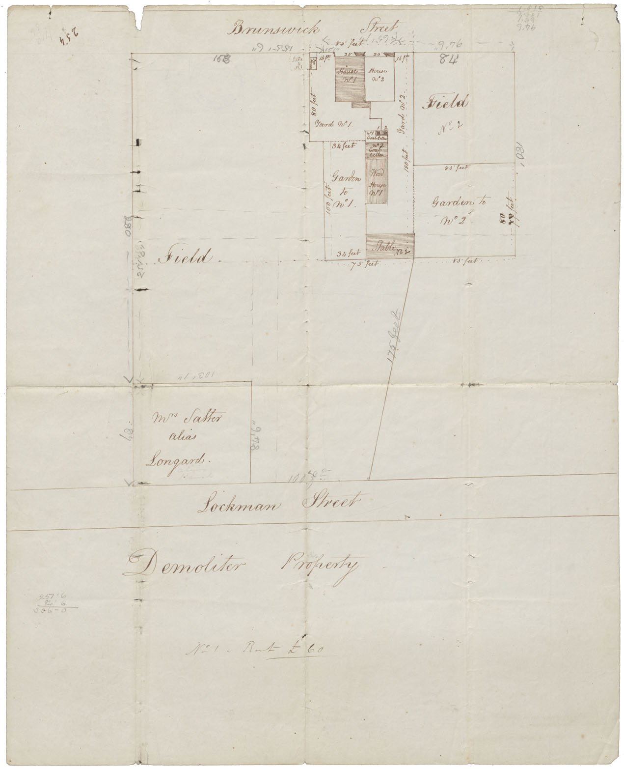 maps : Demoliter Property, Brunswick St No1 Rent L60.0.0
