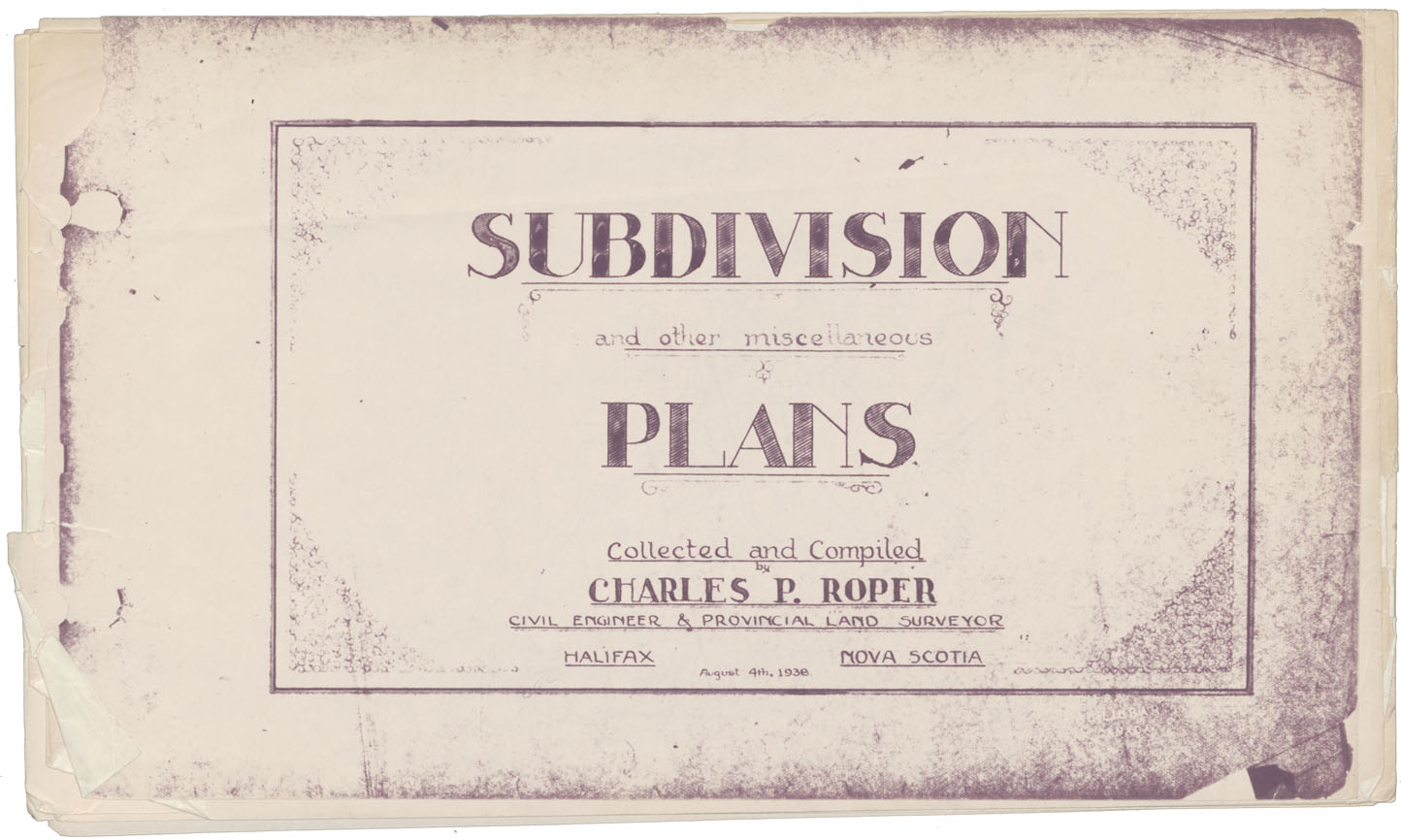 maps : Halifax Subdivision Plans Section Index