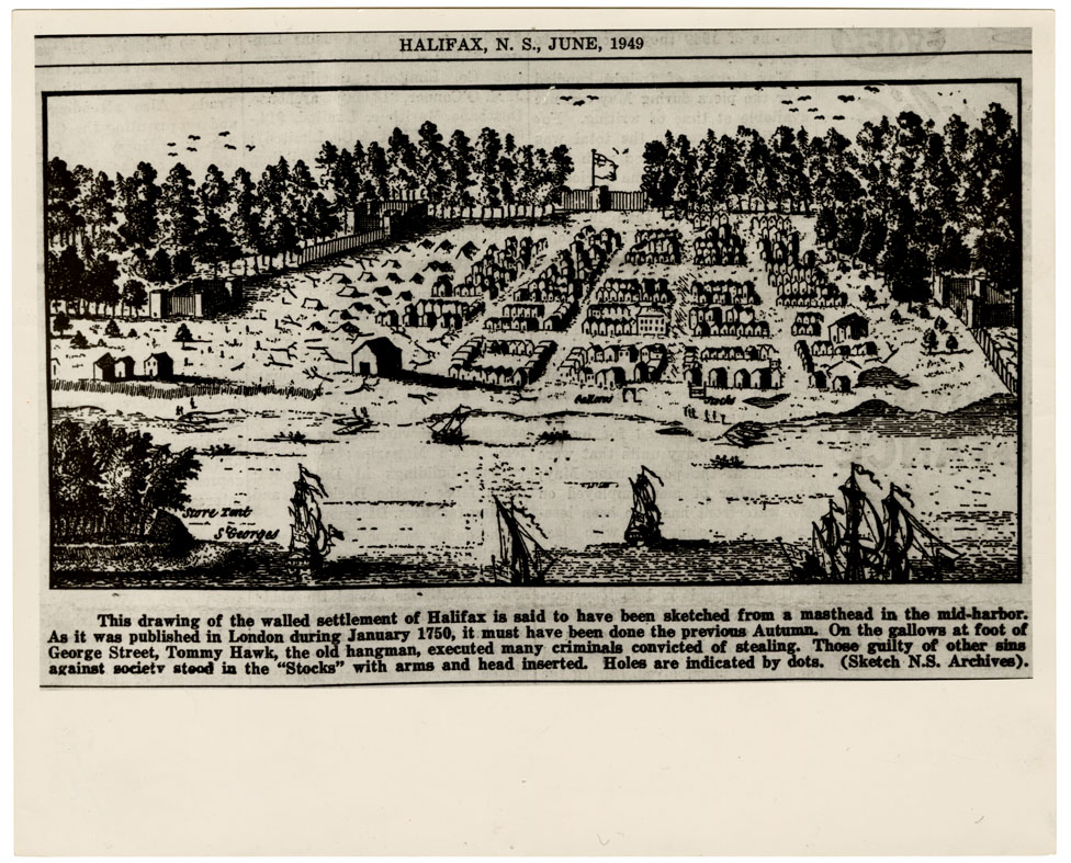 maps : Halifax General Views Photographic copy of a sketch of Halifax taken in Autumn 1749