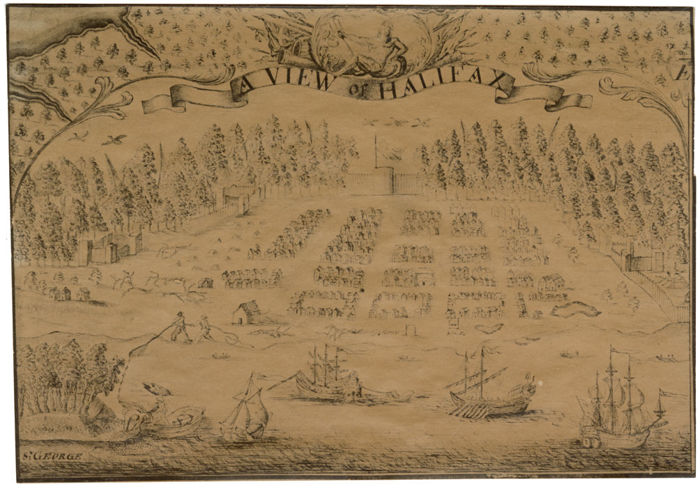 maps : A View of Halifax, taken from a Map Published by T.Jefferys in 1750