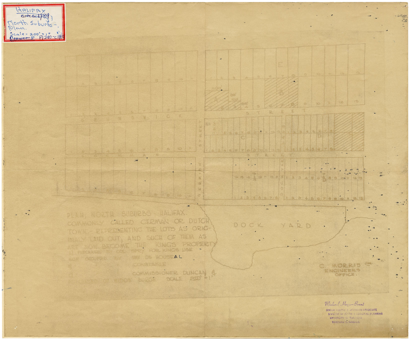 maps : Plan North Suburbs; Halifax Commonly called German or Dutch Town Representing the Lots as originally laid out; and such of them as now becom