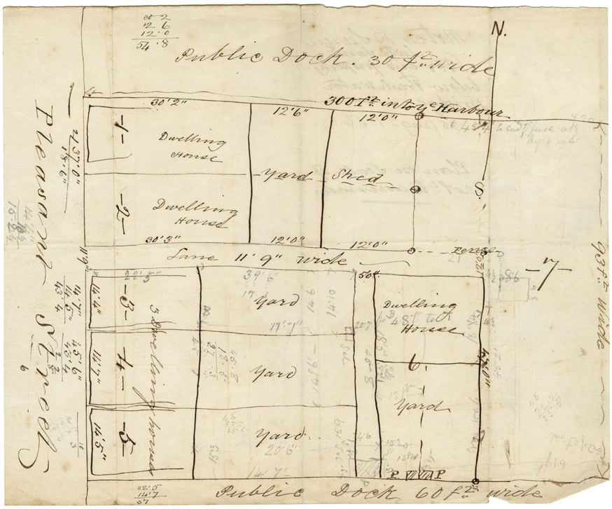 maps : Notes at Survey late Samuel Stoveys Property below fresh water Bridge