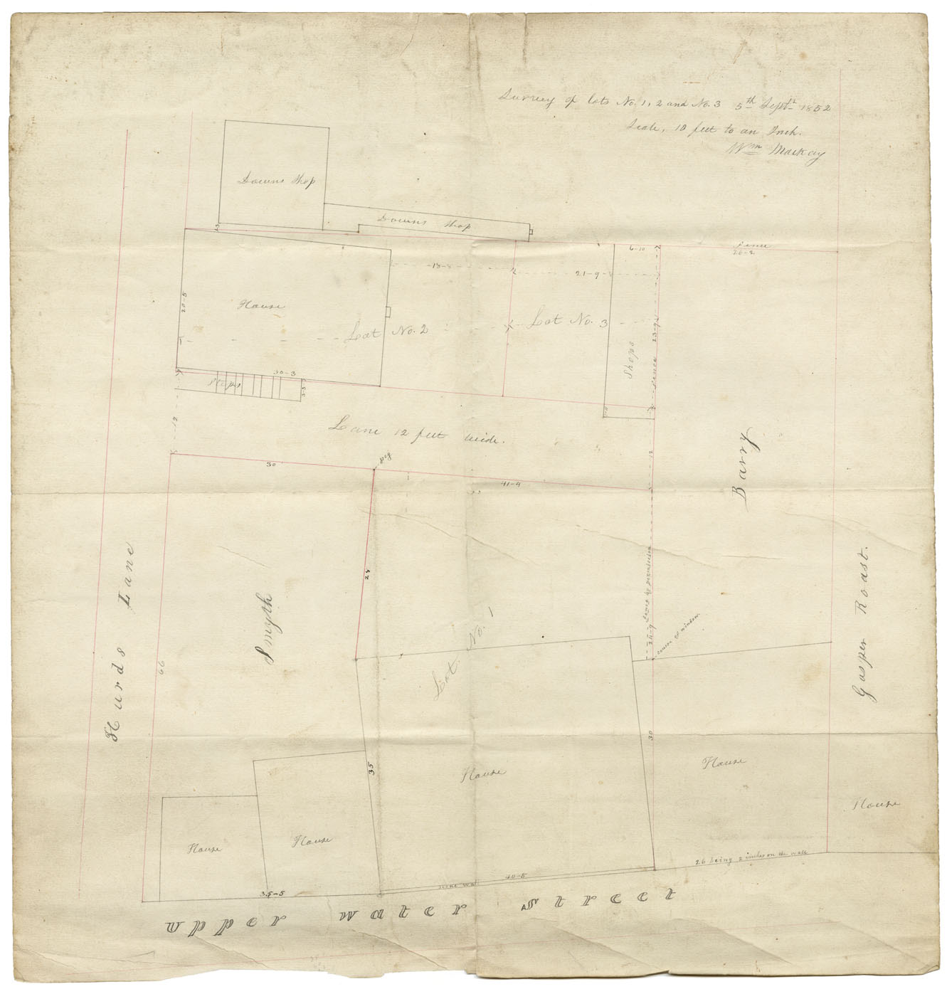 maps : Survey of lots No 1, 2 and 3 Halifax