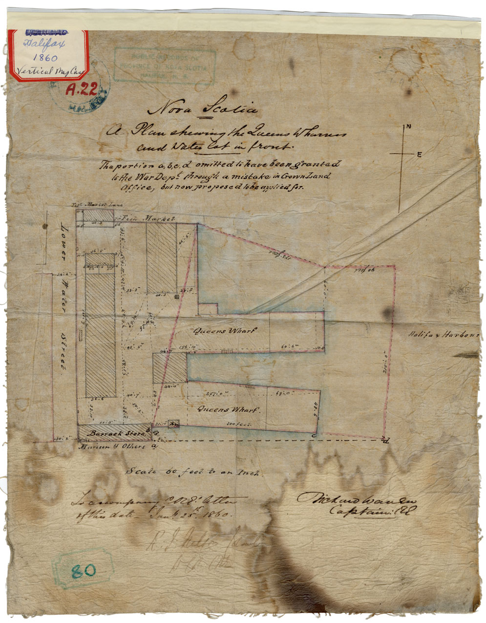 maps : A Plan showing the Queens Wharves and waterlot in front