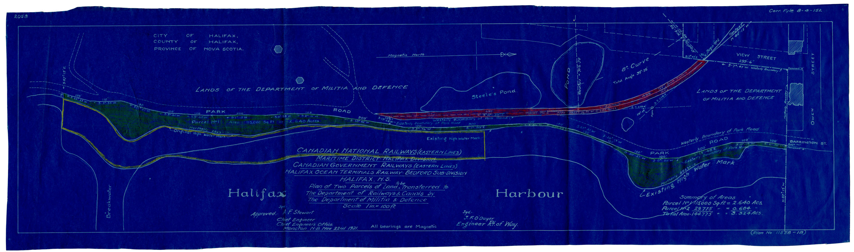 maps : Plan of Three Parcels of Land to be Expropriated..in the City of Halifax for the Canadian National Rys