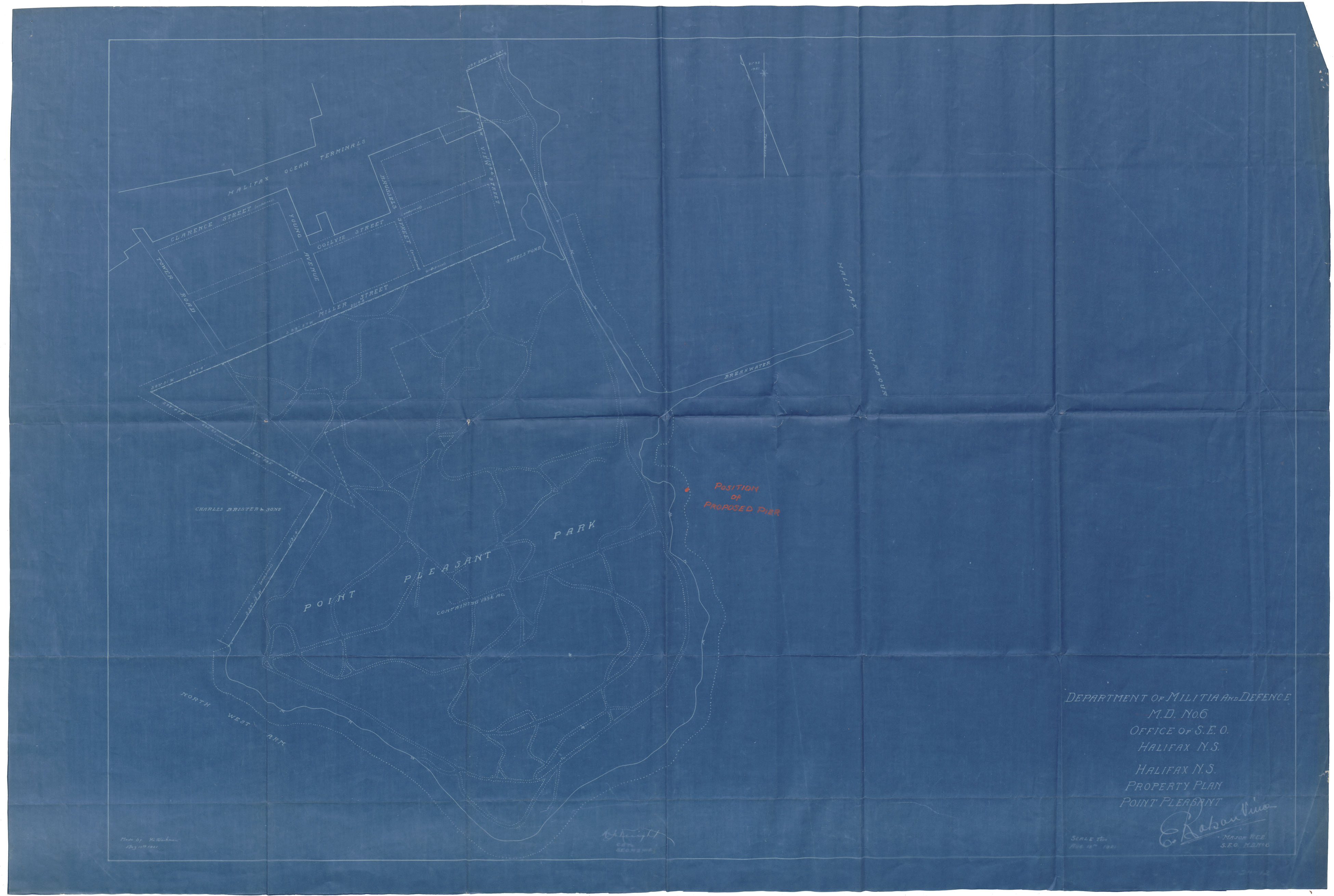 maps : Dept of Militia & Defense M.D.6 Office of S.E.O., Halifax, N.S. Property Plan Point Pleasant