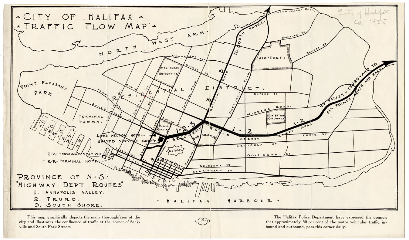 maps : City of Halifax Traffic Flow Map