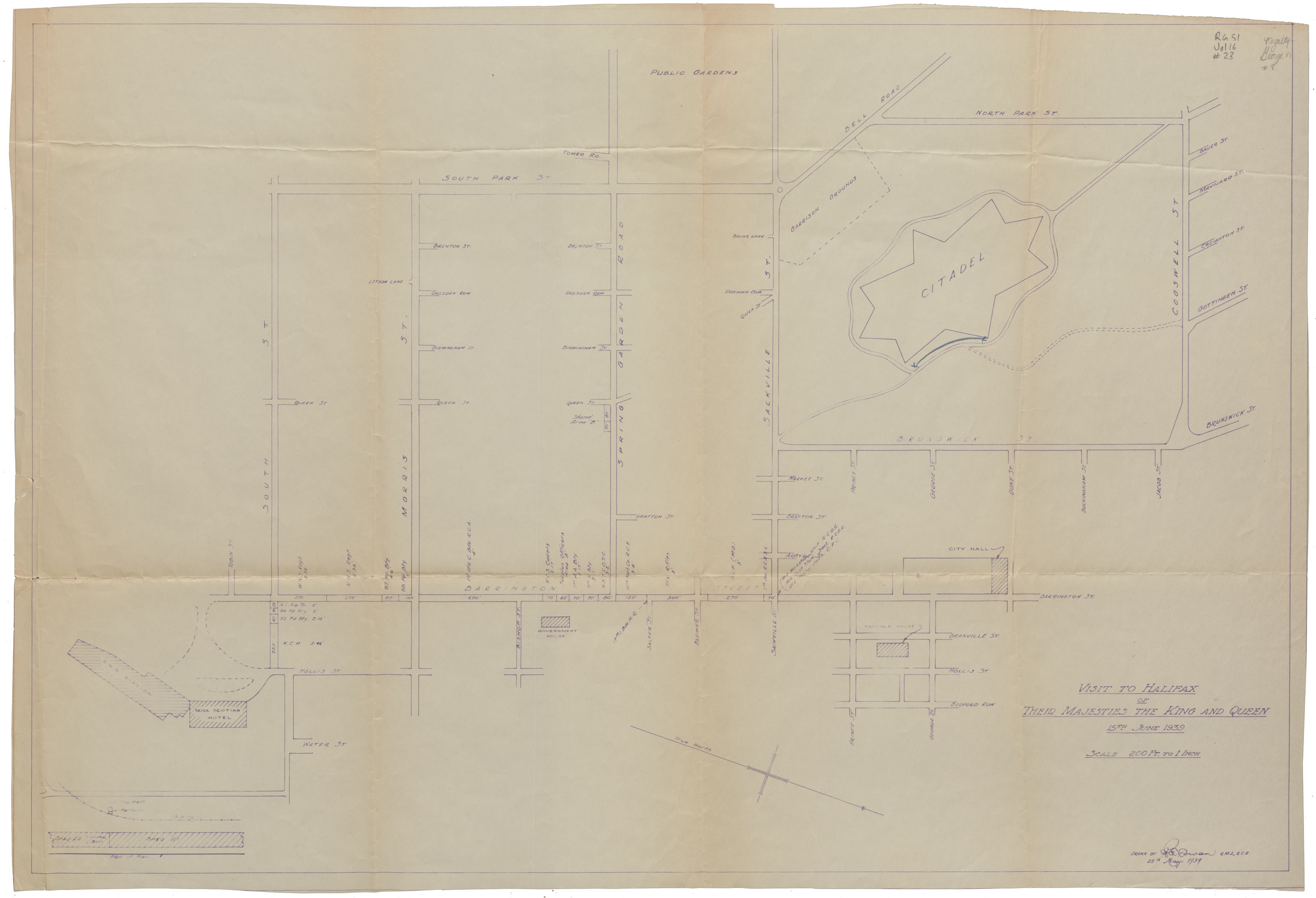 maps : Visit to Halifax of Their Majesties the King and Queen 15th June 1939