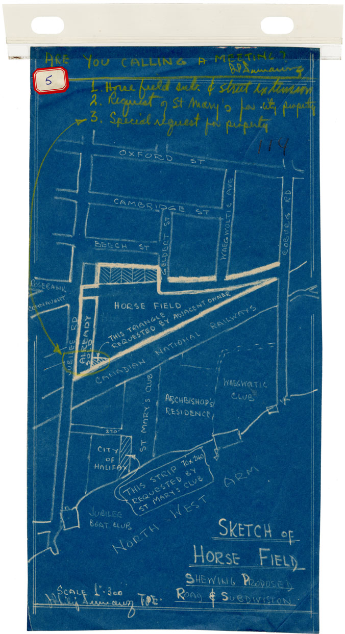 maps : Halifax Sketch of Horse Field, showing Proposed Road & Subdivision
