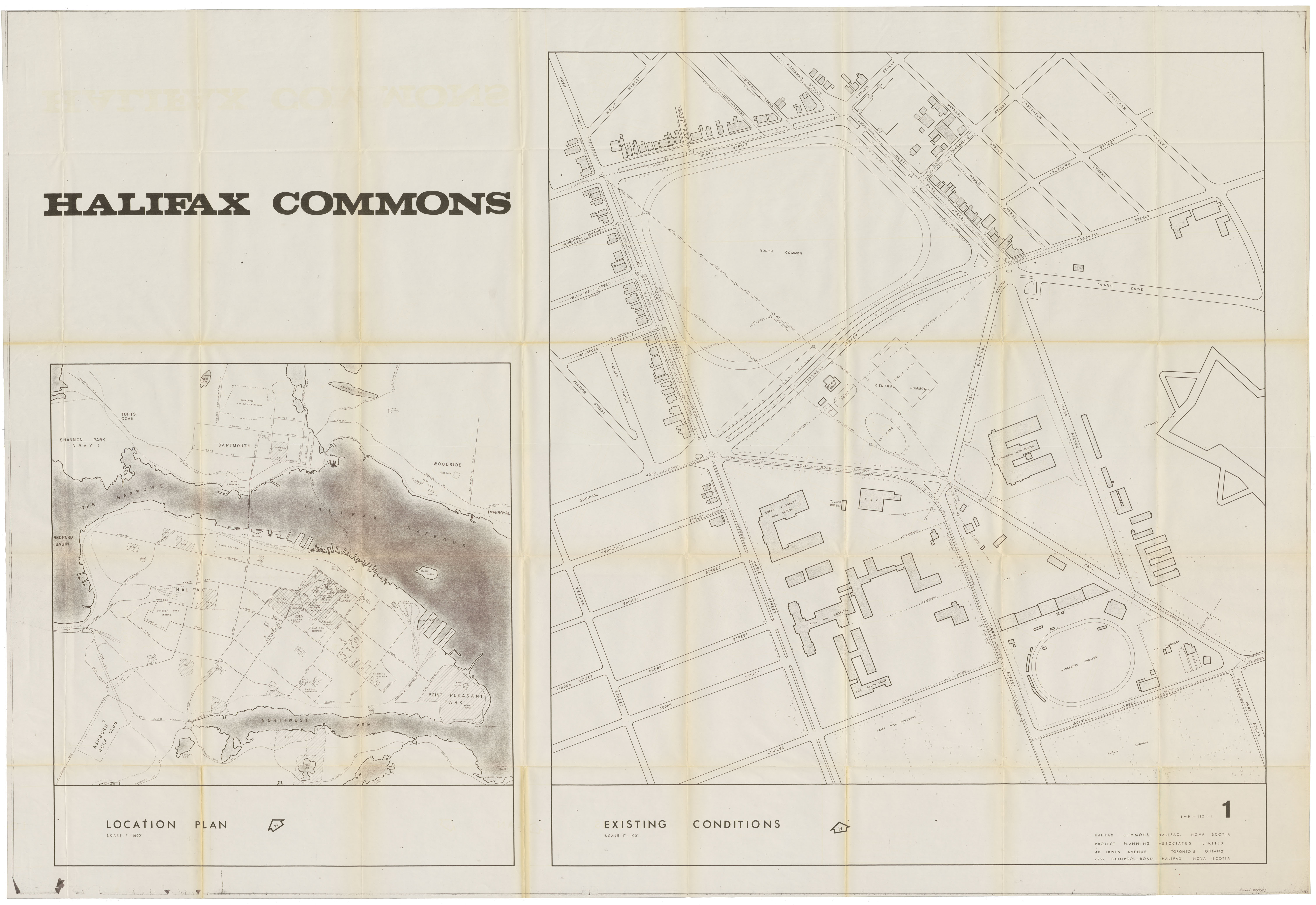 maps : Halifax Commons 1(L-H-112-1) Location Site Existing Conditions Revised 1963