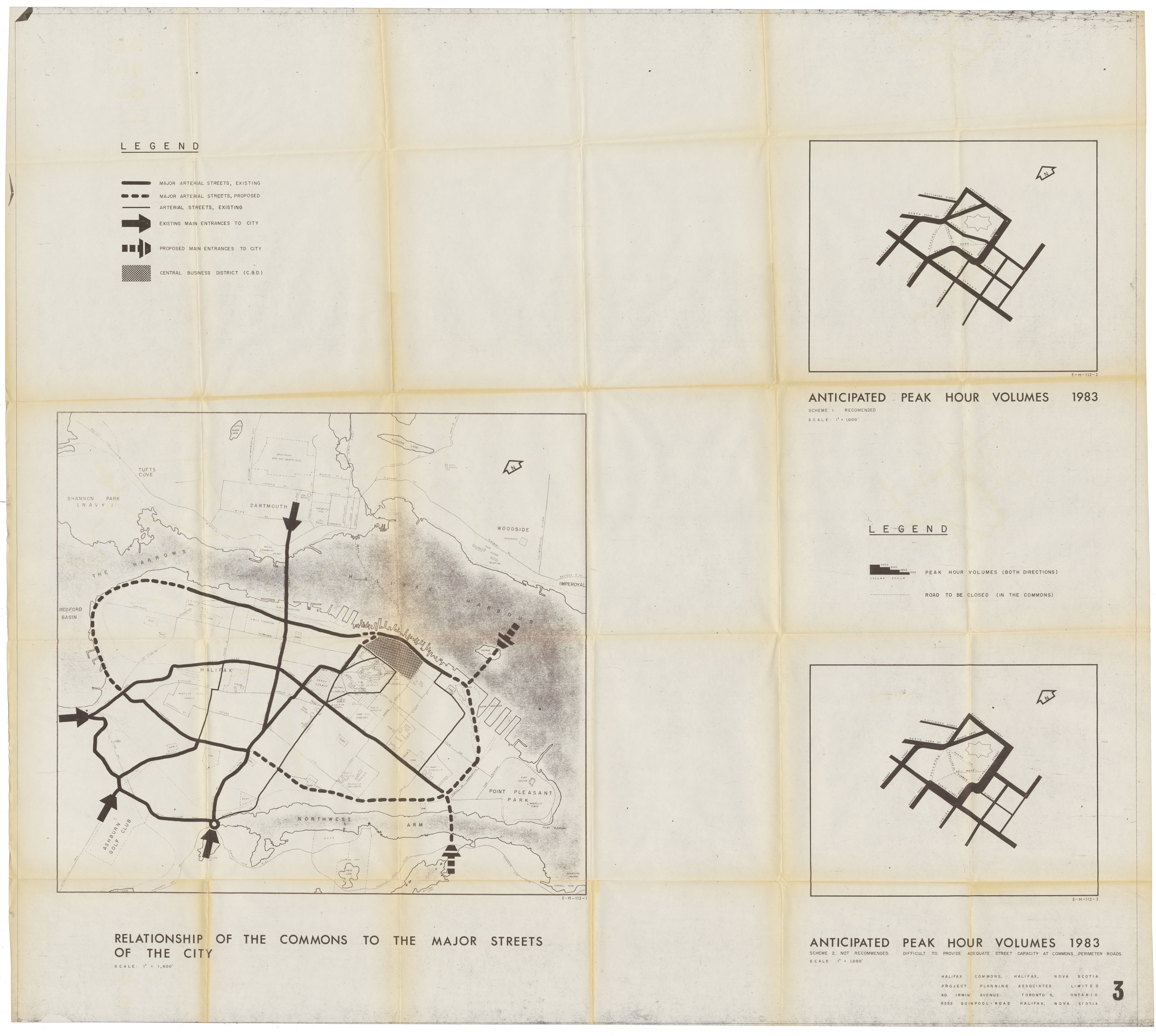 maps : Halifax Commons, Halifax, N.S. Anticiapted Peak Hour Volumes 1983
