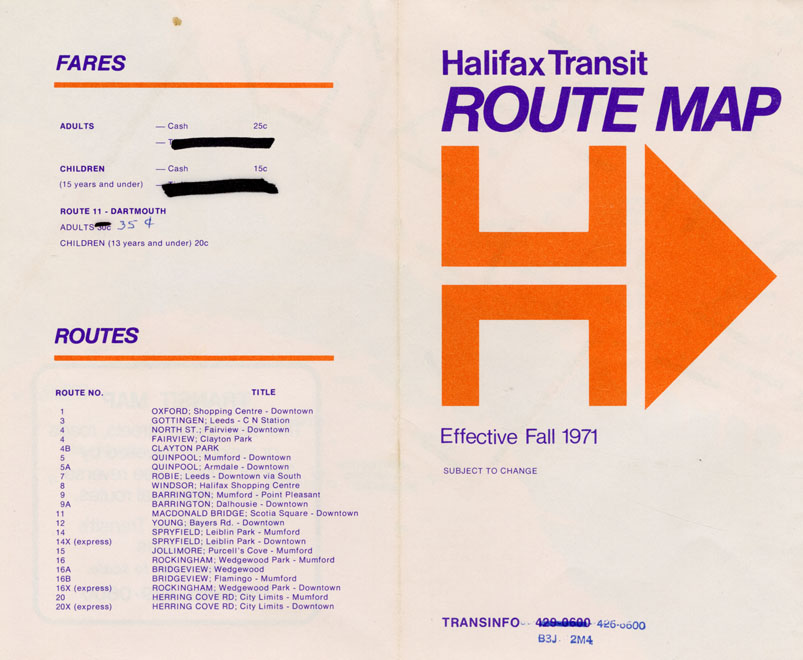 maps : Halifax Transit Route map