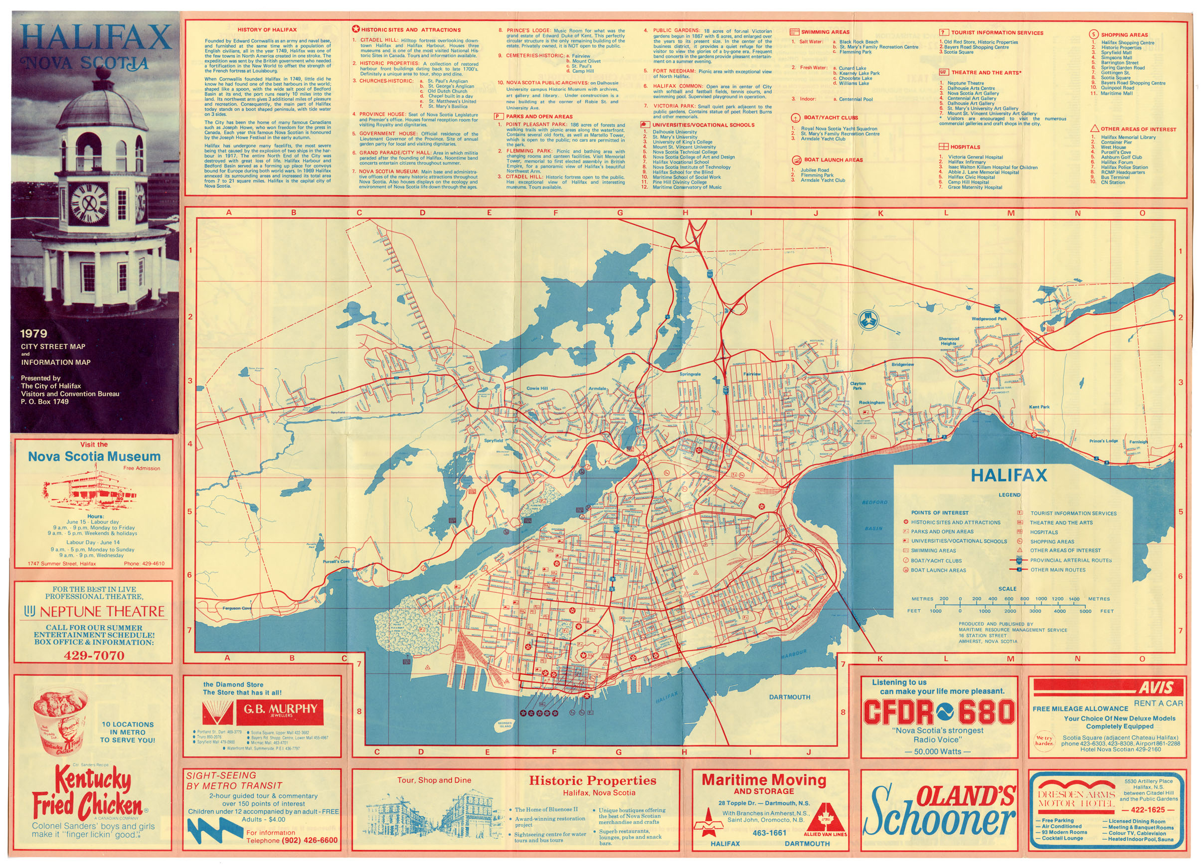 maps : Halifax N.S. 1979 City Street Map and Information Map