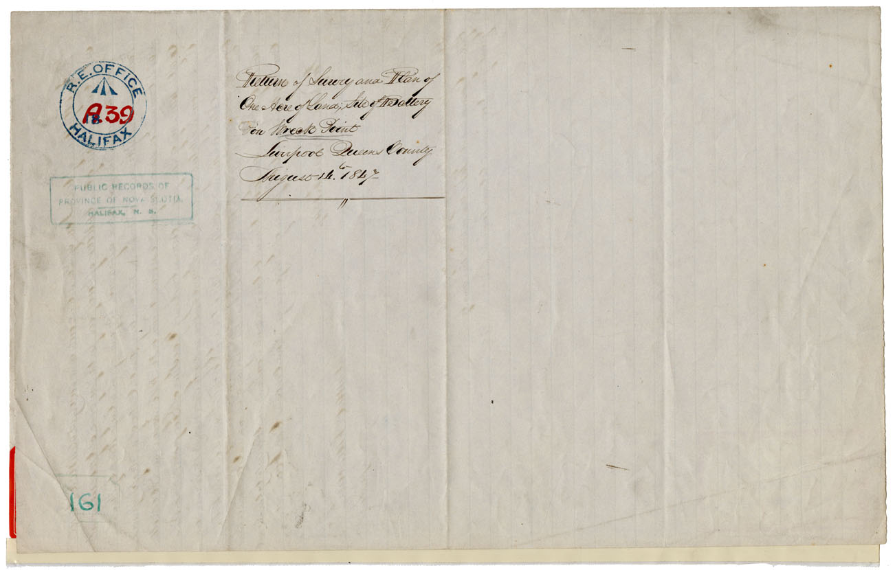 maps : Survey & Plan of an acre of Land Site of Battery on Wreck Point