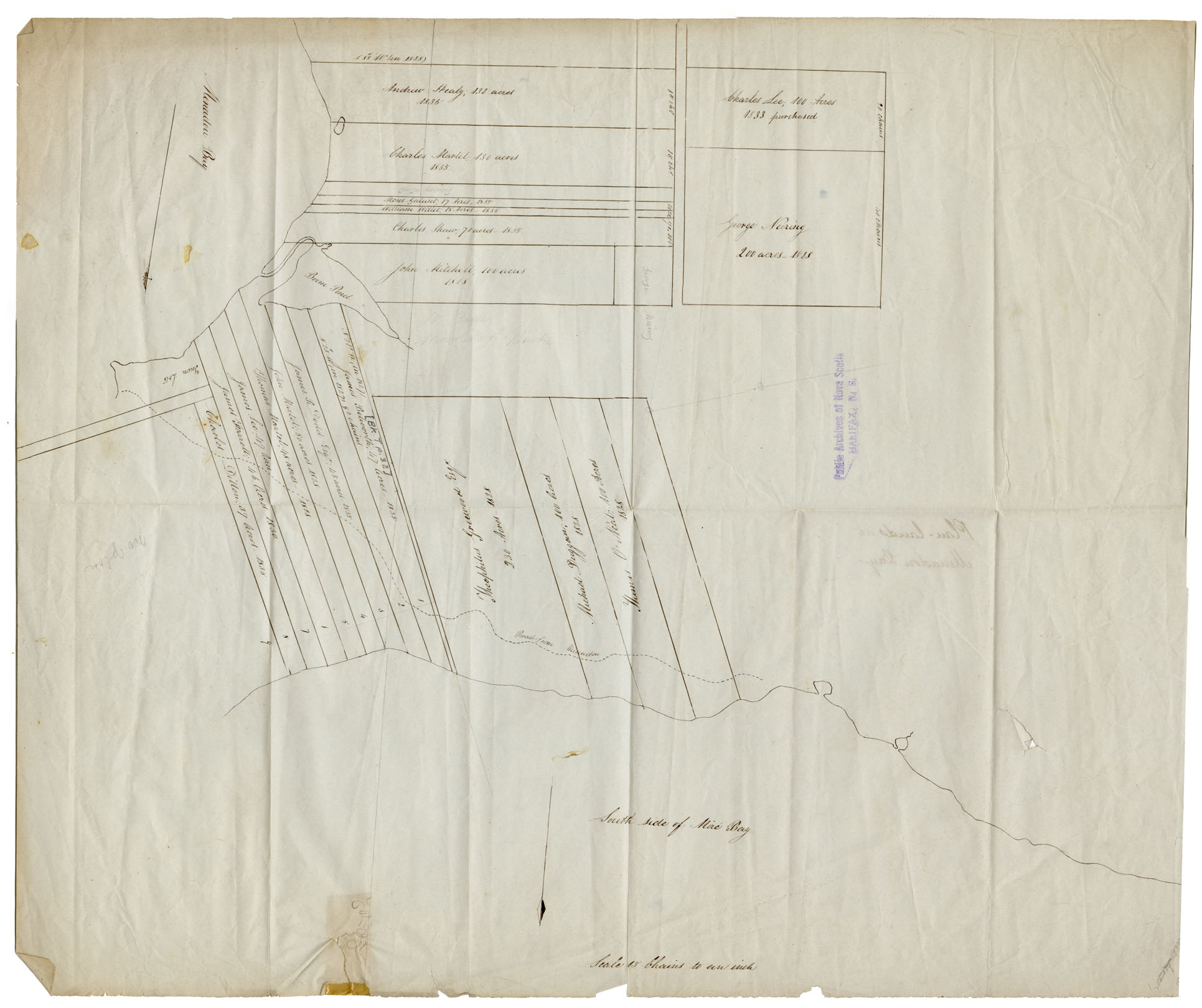 maps : Cape Breton Plan of Lands at Menadou Bay c 1835