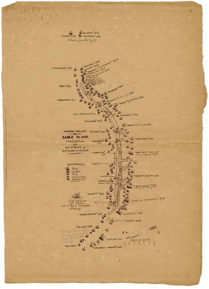maps : Known Wrecks on Sable Island