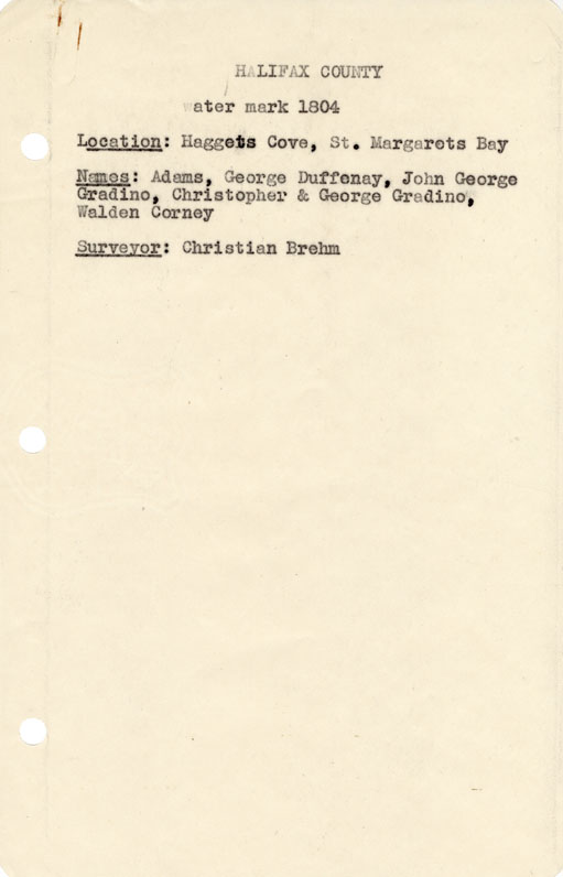 maps : Halifax County Haggets Cove, St Margarets bay w.m.1804