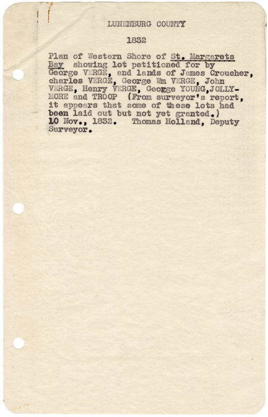 maps : Lunenburg County Plan of Western Shore of St Margarets bay, 1832