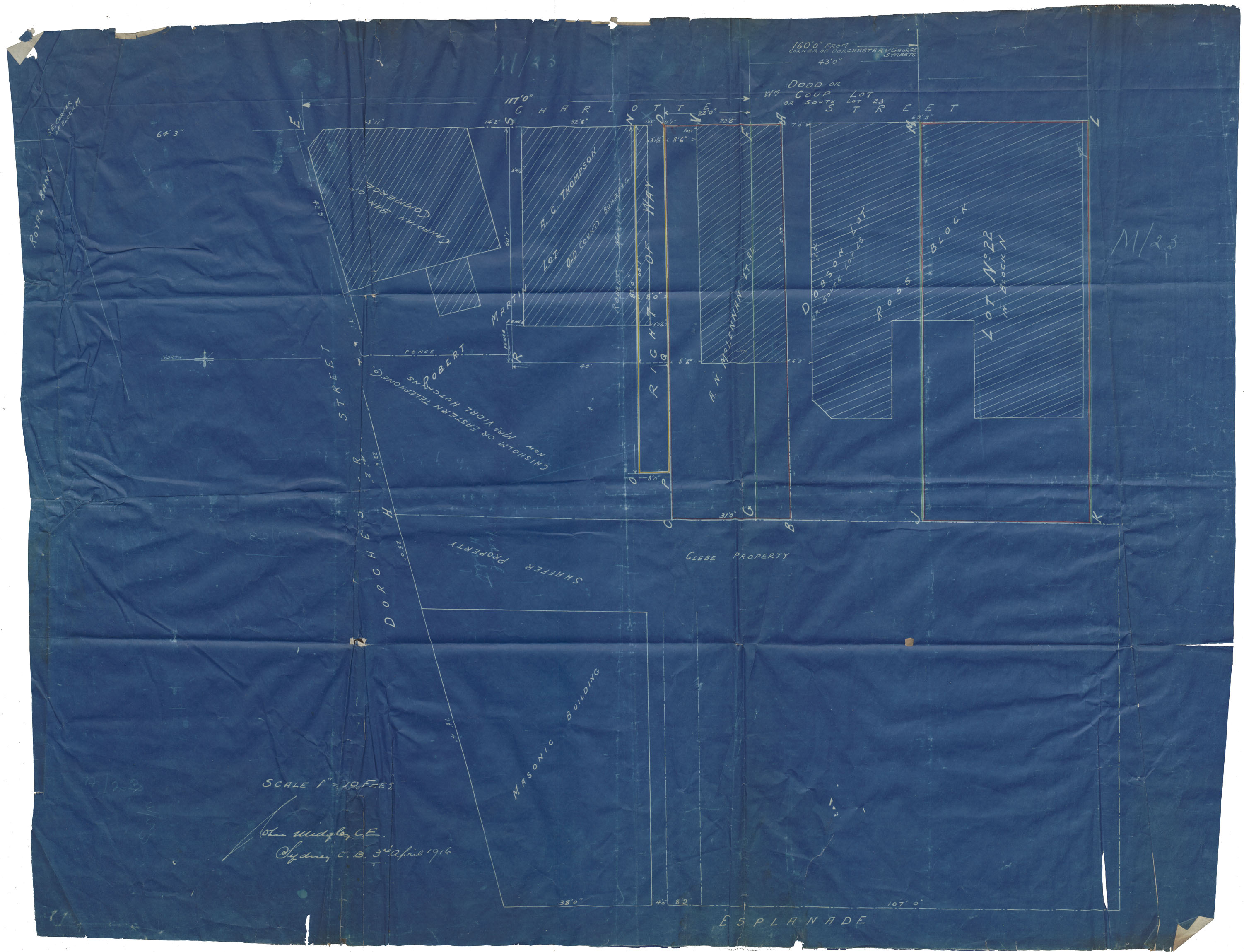 maps : Plan of Sydney the block bounded by Dorchester & Charlotte
