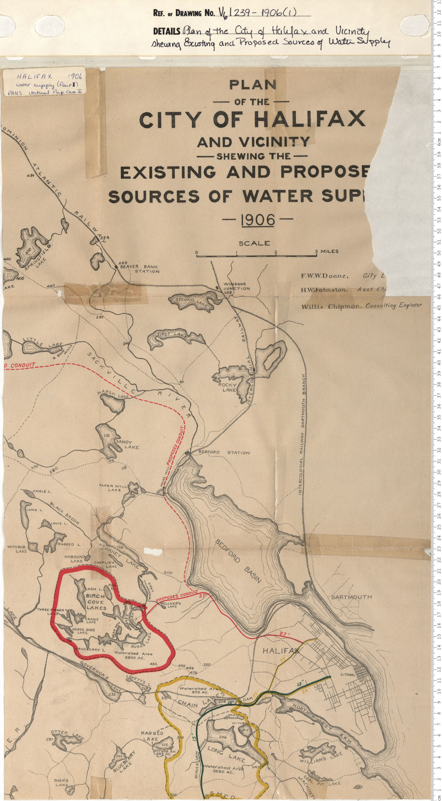 Plan of the City of Halifax and vicinity Showing the Existing and Propsed Sources of Water supply