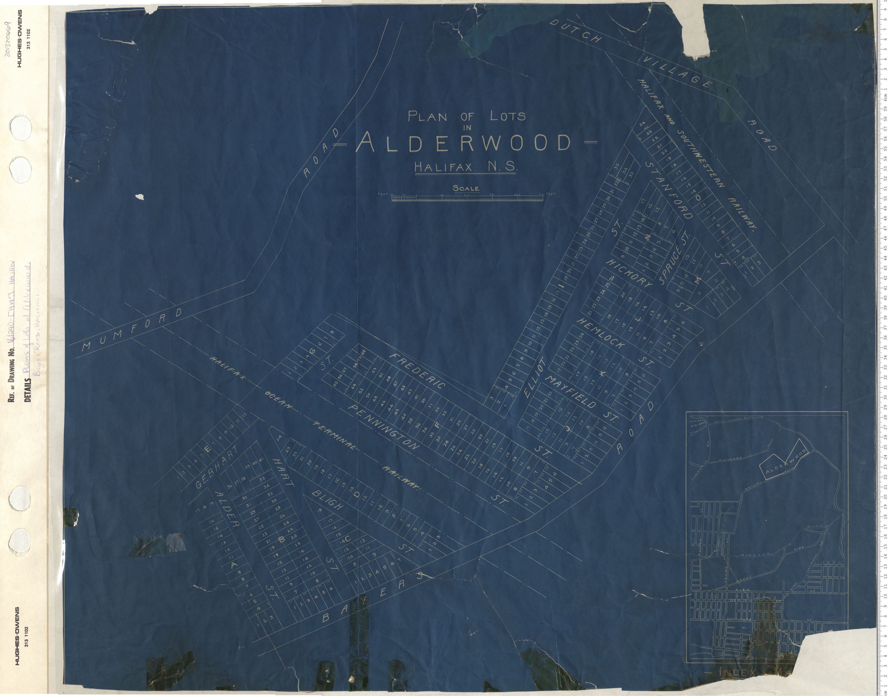 Plan of lots at Alderwood, Bayer's Road Halifax