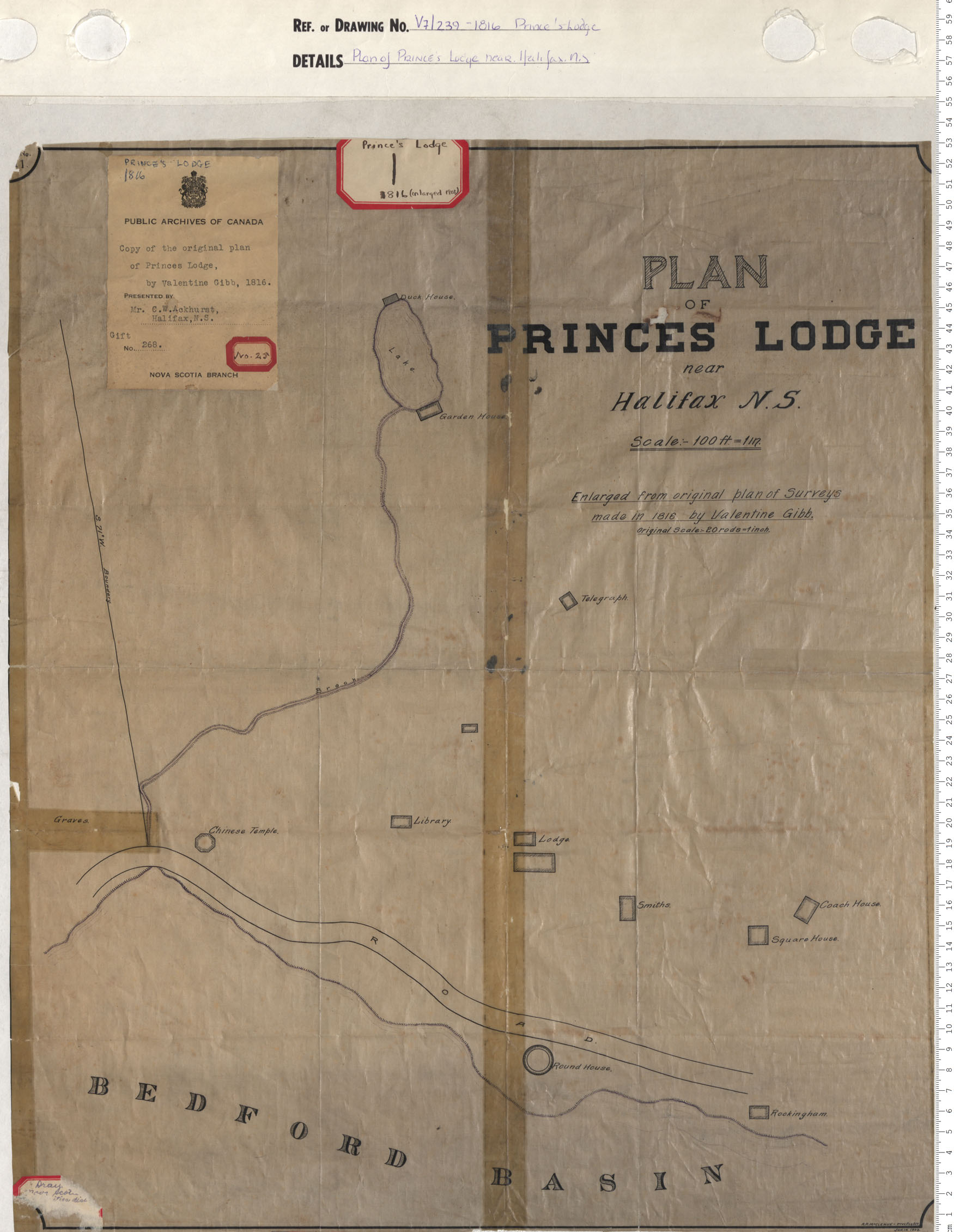 Plan of Prince's Lodge near Halifax N.S.