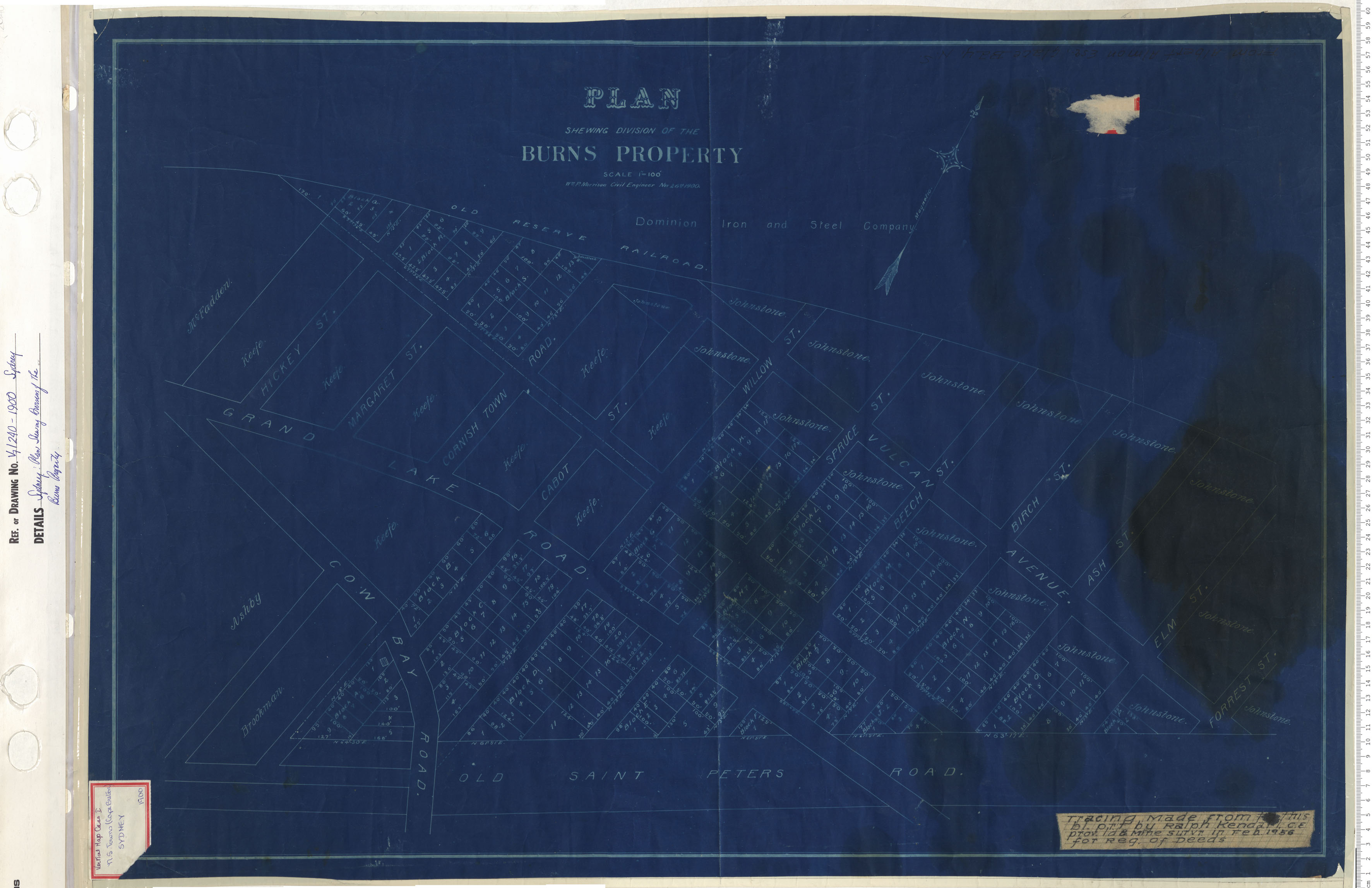 Sydney: Plan Shewing Division of the Burns Property