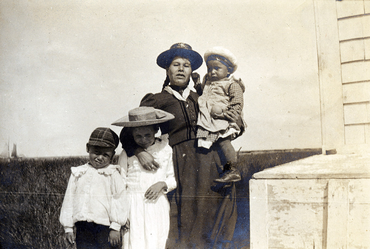 Mi'kmaq woman and three children