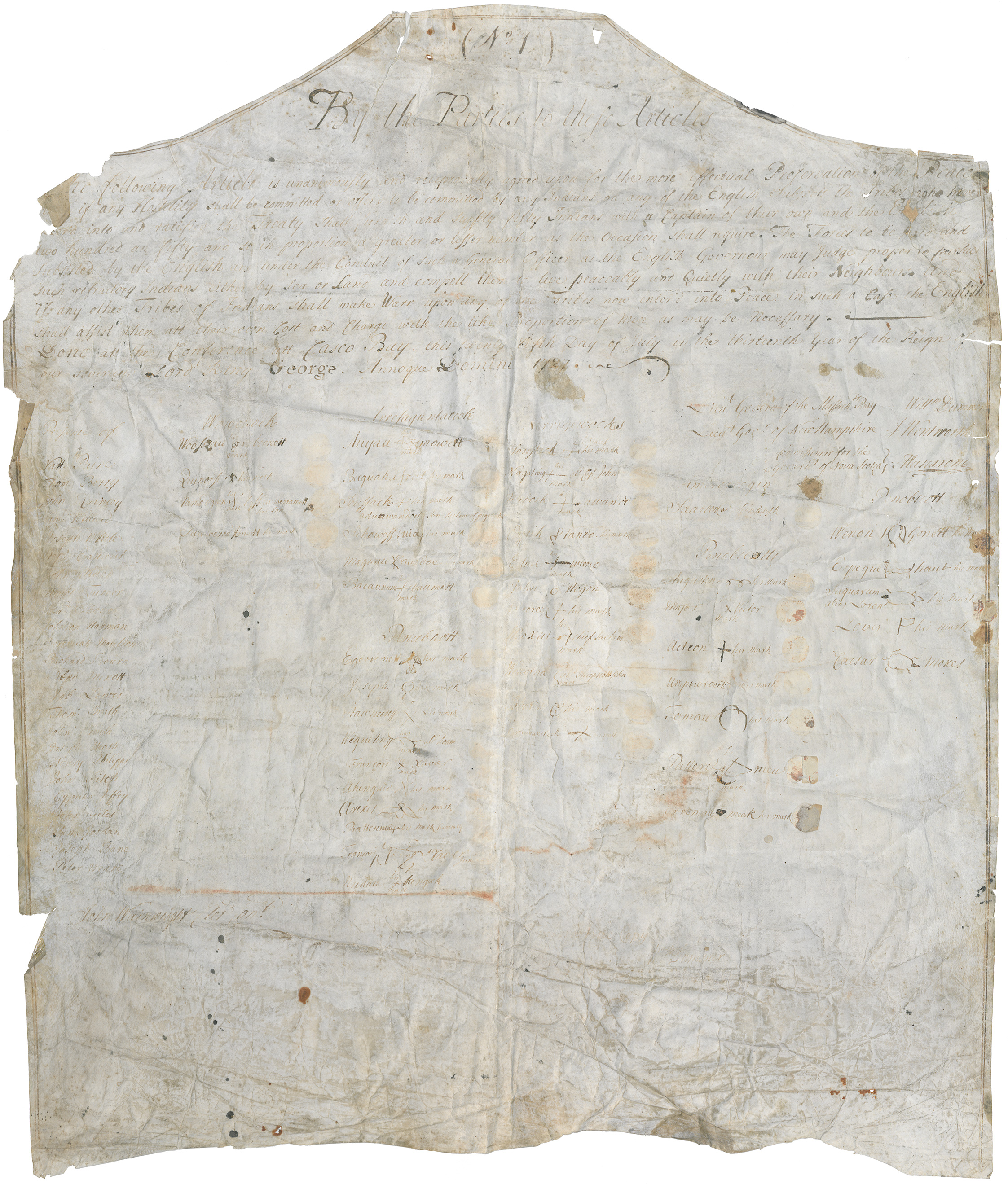 mikmaq : 1727 Ratification at Casco Bay of the Treaty of 1725