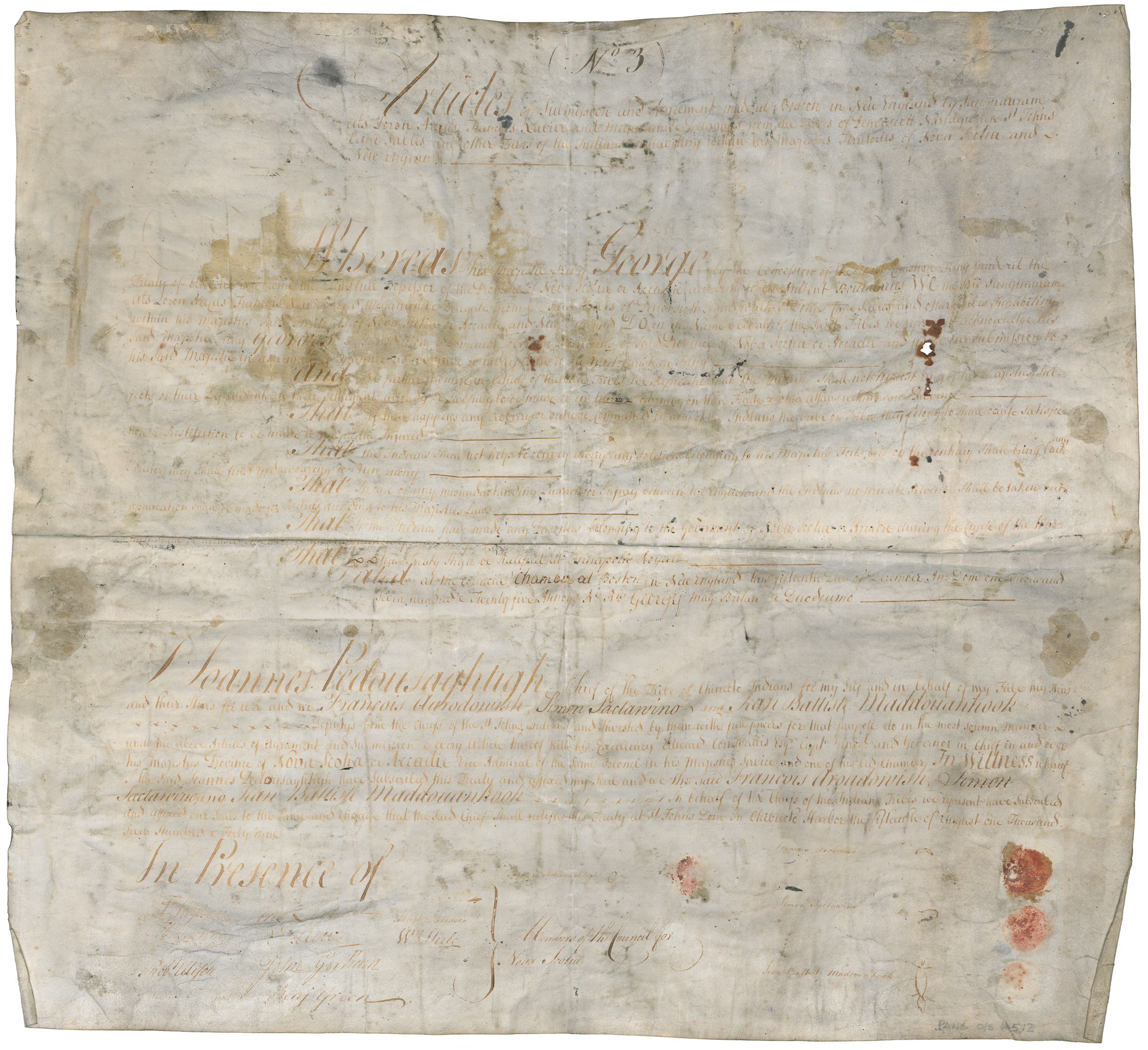 mikmaq : 1749 Renewal at Chebucto of the Treaty of 1725