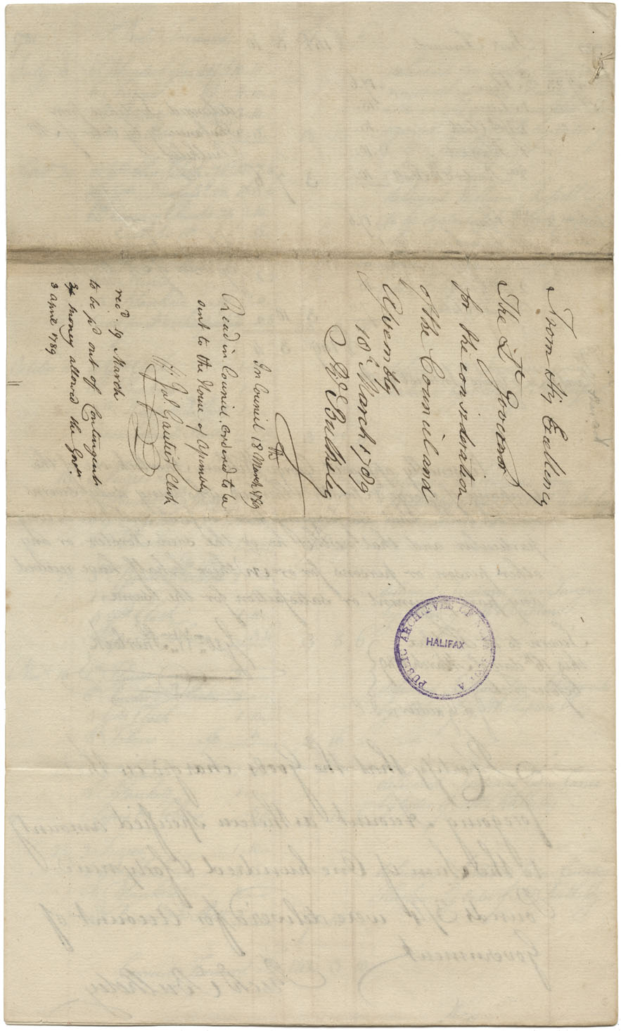 George and Foster Sherlock. Bill for supplies delivered, by order of the Honorable Richard Bulkeley, to Mi'kmaq and other distressed inhabitants of this province in the years 1780, 1781 and 1782.
