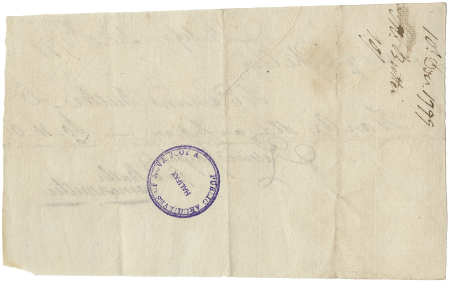 Receipt from E. Butler for payment of relief for Mi'kmaq. £0-10-0. 