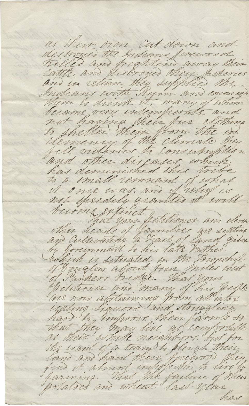 Petition of Francis Paul, Mi'kmaq Chief of Shubenacadie, for more assistance. 