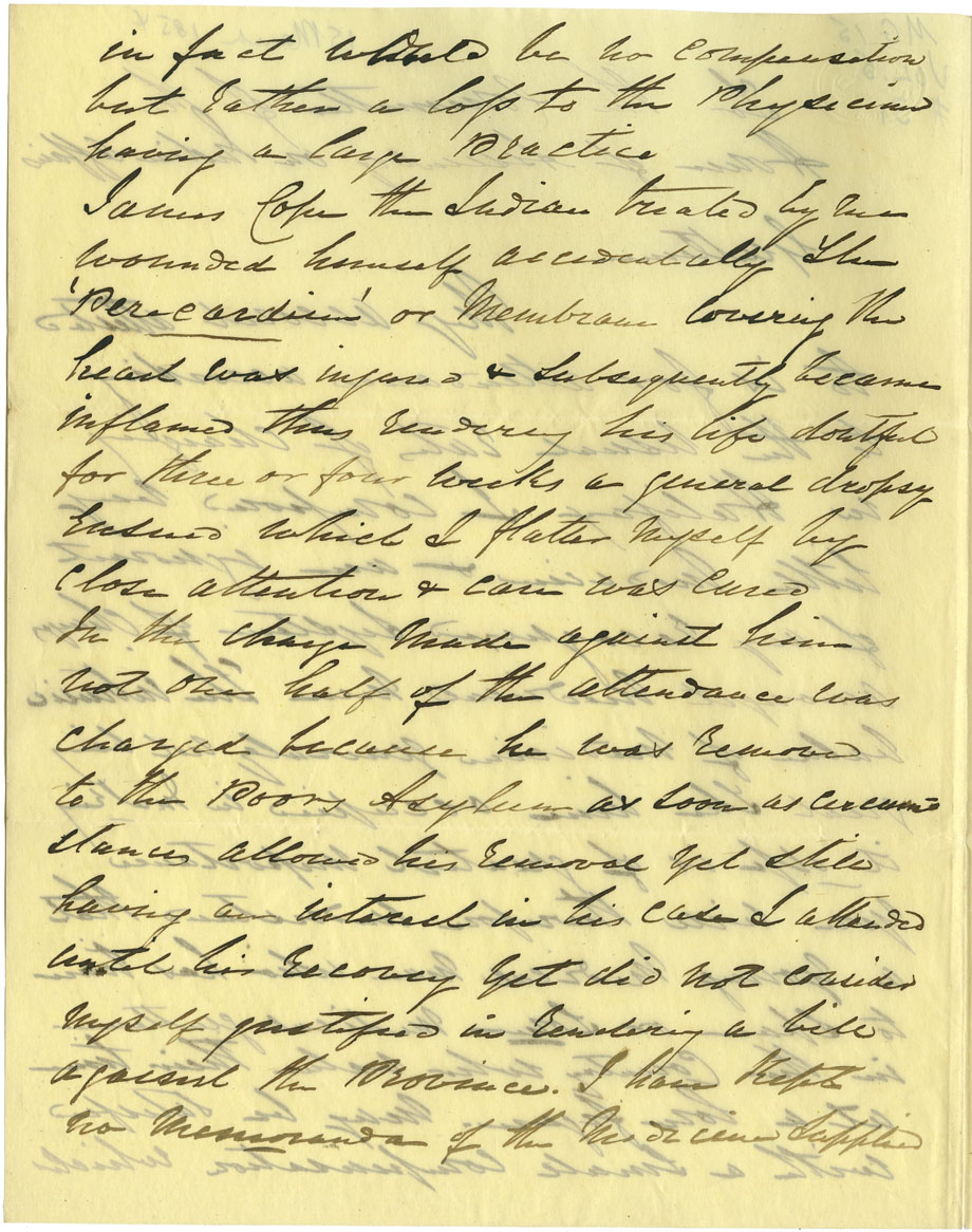 Report of Dr. Jennings to the Committee of the House of Assembly on Indian Affairs, dealing with his visits to Cope, Madeleine Philip and Louis Paul.