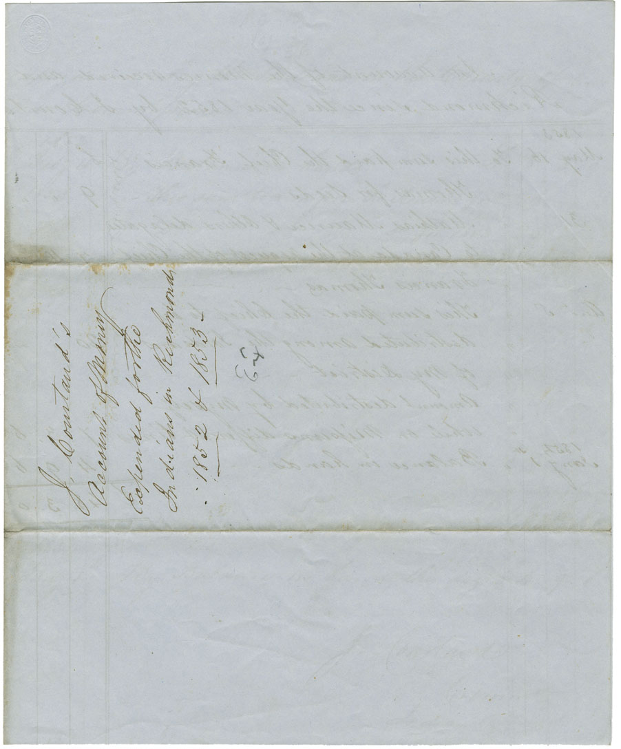 Account of the monies received and expended among the Mi'kmaq in the county of Richmond since the year 1852 by J. Courtland, Commissioner.